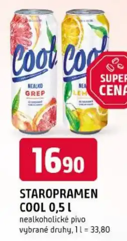 Trefa Staropramen COOL nealkoholické pivo nabídka