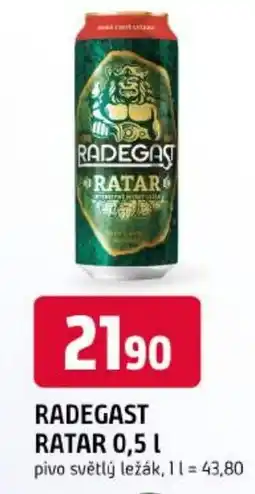 Trefa RADEGAST RATAR pivo světlý ležák nabídka