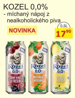 BENE Nápoje KOZEL 0,0% - míchaný nápoj z nealkoholického piva nabídka