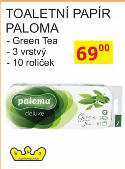 BENE Nápoje TOALETNÍ PAPÍR PALOMA - Green Tea 3 vrstvý 10ks nabídka