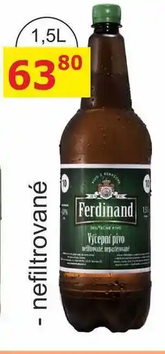 BENE Nápoje Ferdinand Výčepní světlé pivo nefiltrované nabídka