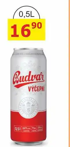 BENE Nápoje BUDVAR Pivo světlé výčepní 0,5l 0.5l plech nabídka