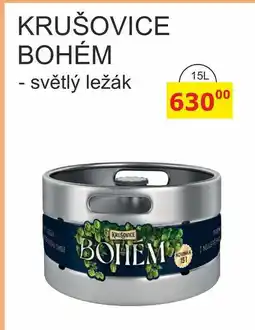BENE Nápoje KRUŠOVICE BOHÉM - světlý ležák nabídka