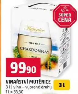 Terno VINAŘSTVÍ MUTĚNICE 3l vino vybrané druhy nabídka