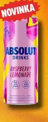 BENE Nápoje ABSOLUT DRINKS RASPBERRY LEMONADE 0,25l plech nabídka