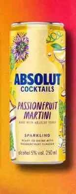 BENE Nápoje ABSOLUT COCKTAILS PASSIONFRUIT MARTINI SPARKLING 0,25l plech nabídka