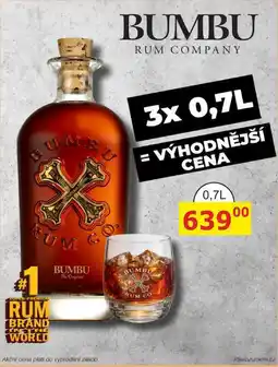 BENE Nápoje BUMBU RUM nabídka
