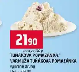 Terno TUŇÁKOVÁ POMAZÁNKA VARMUŽA TUŇÁKOVÁ POMAZÁNKA vybrané druhy nabídka