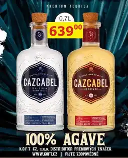 BENE Nápoje CAZCABEL TEQUILA nabídka