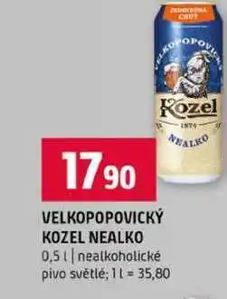 Terno VELKOPOPOVICKÝ KOZEL NEALKO 0,5l nealkoholické pivo světlé nabídka