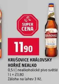 Terno KRUŠOVICE KRÁLOVSKY HOŘKÉ NEALKO 0,5l nealkoholické pivo světlé nabídka