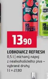 Terno LOBKOWICZ REFRESH 0,5l míchaný nápoj z nealkoholického piva vybrané druhy nabídka