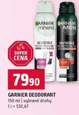 Terno GARNIER DEODORANT 150 ml vybrané druhy nabídka