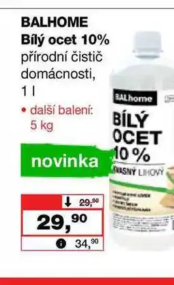 Barvy a laky drogerie BALHOME Bílý ocet 10% přírodní čistič domácnosti nabídka