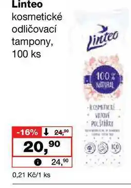 Barvy a laky drogerie Linteo kosmetické odličovací tampony, 100 ks nabídka