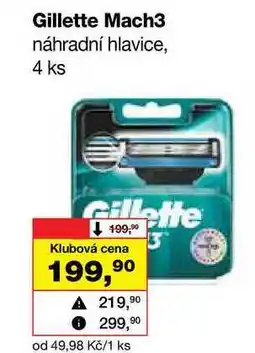 Barvy a laky drogerie Gillette Mach3 náhradní hlavice, 4 ks nabídka