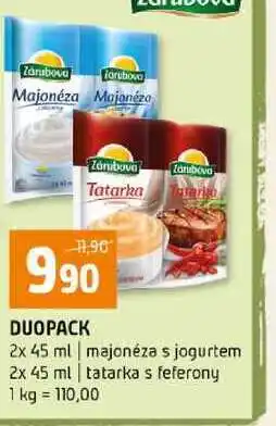 Terno DUOPACK 2x 45 ml majonéza s jogurtem 2x 45 ml tatarka s feferony nabídka