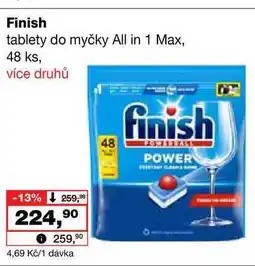 Barvy a laky drogerie Finish tablety do myčky All in 1 Max, 48 ks nabídka