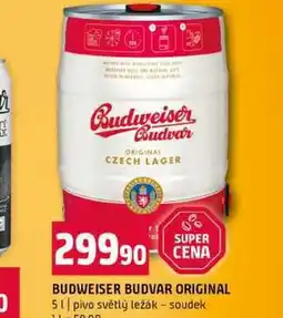 Terno BUDWEISER BUDVAR ORIGINAL 5l pivo světlý ležák soudek nabídka
