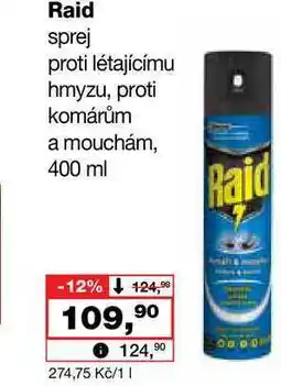 Barvy a laky drogerie Raid sprej proti létajícímu hmyzu, proti komárům a mouchám nabídka