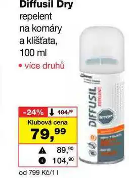 Barvy a laky drogerie Diffusil Dry repelent na komáry a klíšťata nabídka