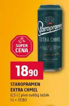 Terno STAROPRAMEN EXTRA CHMEL 0,5l pivo světlý ležák nabídka