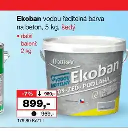 Barvy a laky drogerie Ekoban vodou ředitelná barva na beton, 5 kg, šedý nabídka