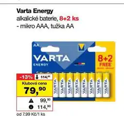 Barvy a laky drogerie Varta Energy alkalické baterie, 8+2 ks nabídka