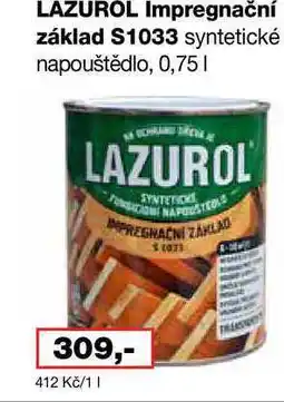 Barvy a laky drogerie LAZUROL Impregnační základ S1033 syntetické napouštědlo nabídka