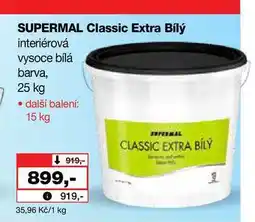 Barvy a laky drogerie SUPERMAL Classic Extra Bílý interiérová vysoce bílá barva nabídka