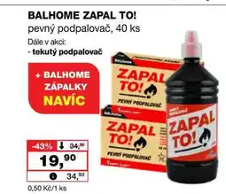 Barvy a laky drogerie BALHOME ZAPAL TO! pevný podpalovač, 40 ks nabídka
