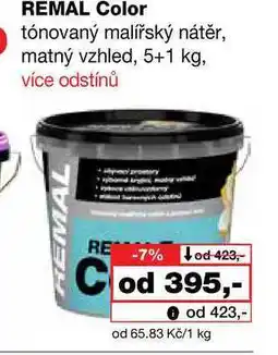 Barvy a laky drogerie REMAL Color tónovaný malířský nátěr, matný vzhled, 5+1 kg nabídka