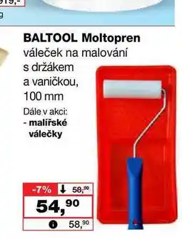 Barvy a laky drogerie BALTOOL Moltopren váleček na malování s držákem a vaničkou, 100 mm nabídka