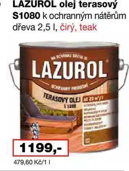 Barvy a laky drogerie LAZUROL olej terasový S1080 k ochranným nátěrům dřeva nabídka