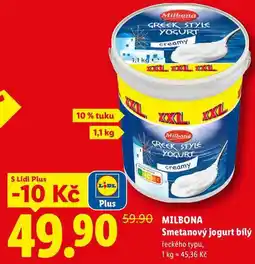 Lidl MILBONA Smetanový jogurt bílý, řeckého typu nabídka