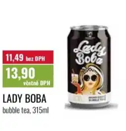 Ratio Lady boba bubble tea nabídka