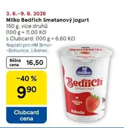 Tesco Milko Bedřich Smetanový jogurt nabídka