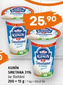 Terno KUNÍN SMETANA 31% ke šlehání nabídka