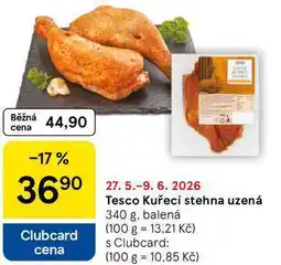 Tesco Tesco Kuřecí stehna uzená, 340 g, balená nabídka