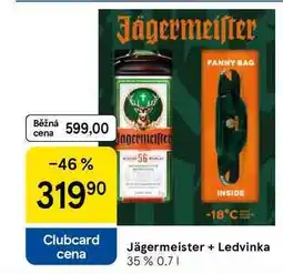 Tesco Jägermeister + Ledvinka cena 35%, 0.7 l nabídka