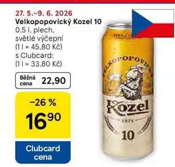 Tesco Velkopopovický Kozel 10, 0.5 l, plech nabídka