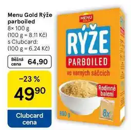 Tesco Menu Gold Rýže parboiled, 8× nabídka