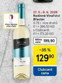 Tesco Rodinné Vinařství Břeclav, 0.75 l, více druhů nabídka