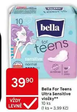 Tesco Bella For Teens Ultra Sensitive vložky, 10 ks nabídka