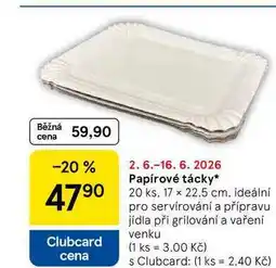 Tesco Papírové tácky, 20 ks. 17 x 22,5 cm nabídka
