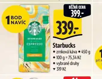 Albert Starbucks zrnková káva nabídka
