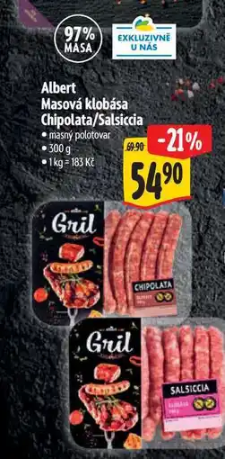 Albert Albert Masová klobása Chipolata/Salsiccia nabídka