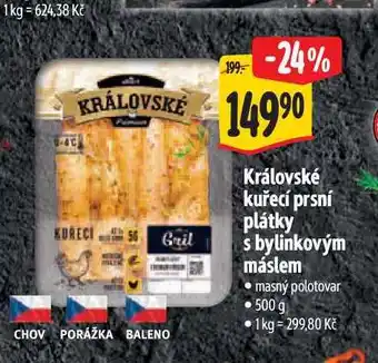 Albert Královské kuřecí prsní plátky s bylinkovým máslem nabídka