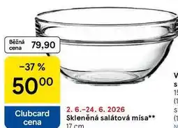 Tesco Skleněná salátová mísa, 17 cm nabídka