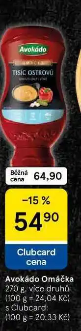 Tesco Avokádo Omáčka, 270 g, více druhů nabídka